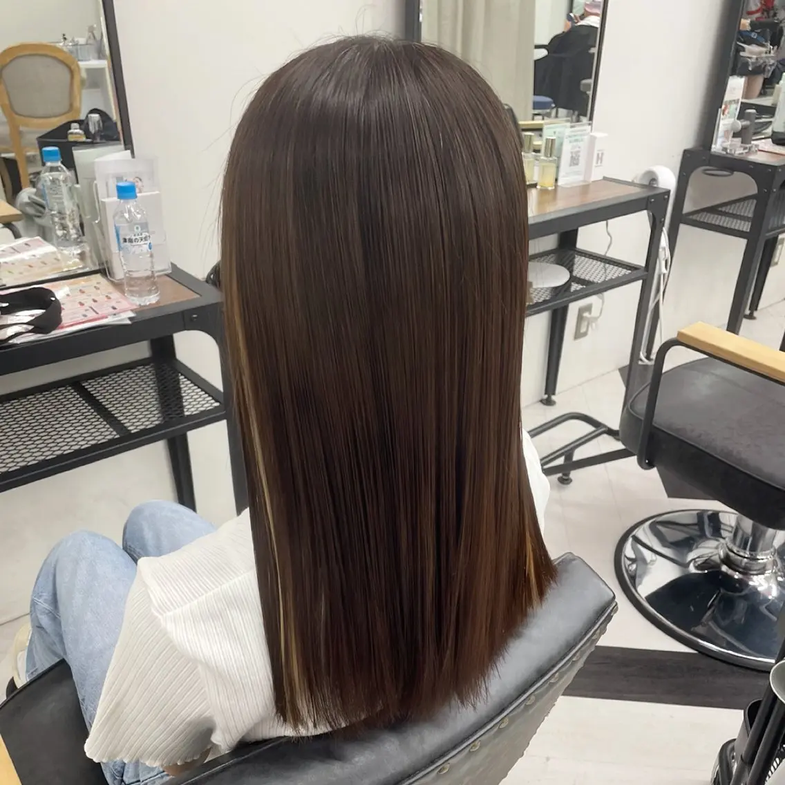 ロング カラー パーマ ヘアアレンジ メンズ 髪質改善 トリートメント 酸性ストレート ストレートパーマ mona/ ストレートスタイル✨のヘアスタイル