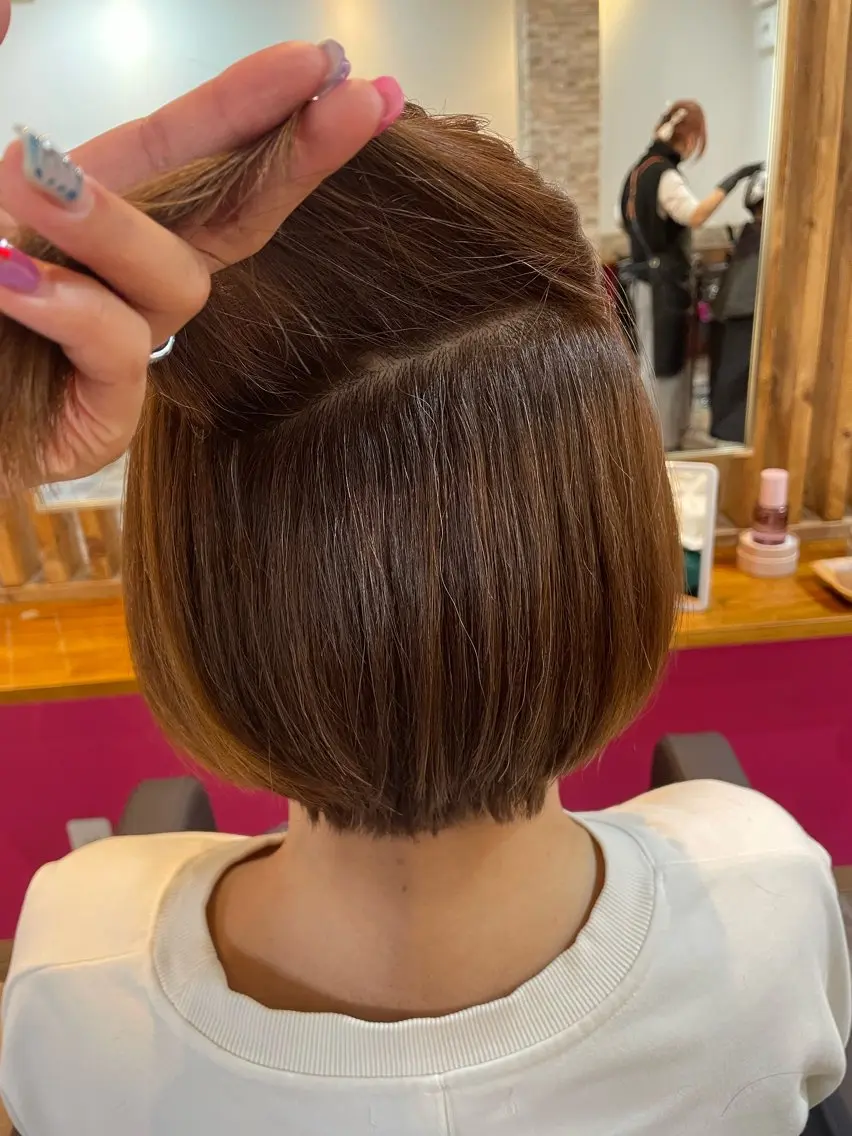 ショート カラー パーマ ストレートパーマ ヘアカラー 縮毛矯正 トリートメント YUI/ ブリーチカラー🌷のヘアスタイル