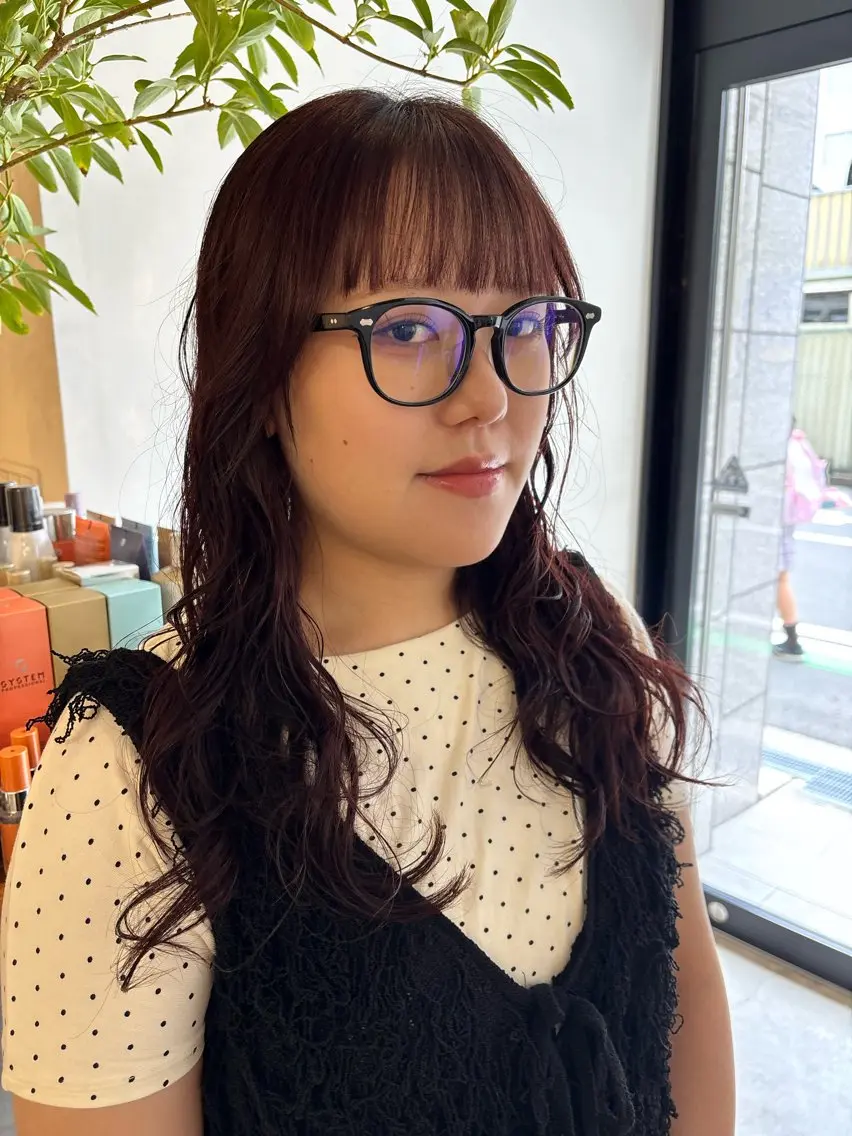 ミディアム パーマ ミディアムパーマ デジタルパーマ 透明感カラー🫧 高田李胡のヘアスタイル