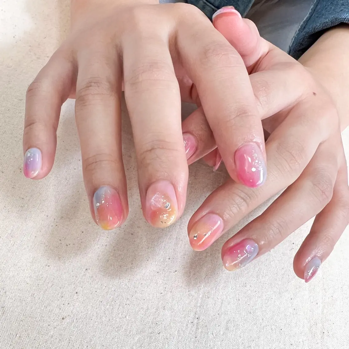 ネイル アートネイル 持ち込み ニュアンスネイル ハンドネイル pointillé .ayaのネイルデザイン