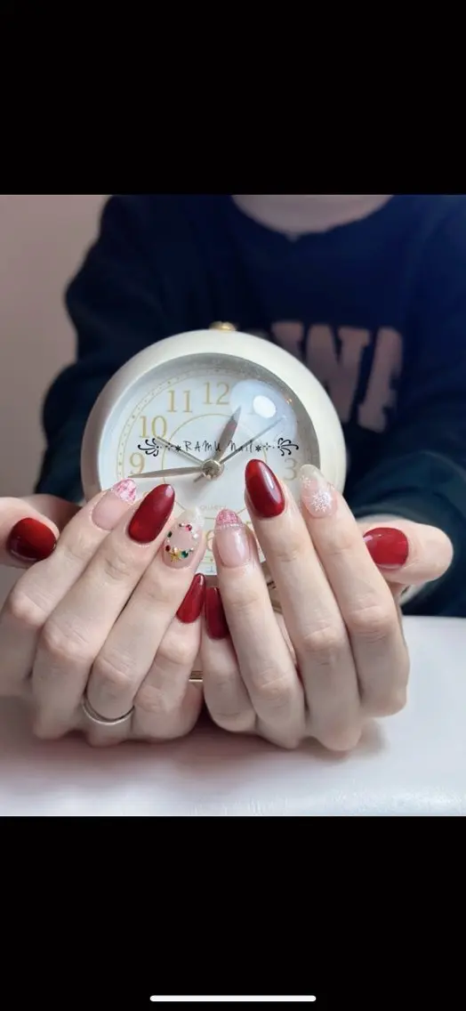 ネイル 韓国ネイル シンプルネイル 冬ネイル ハンドネイル RAMU Nail 恵比寿店のネイルデザイン