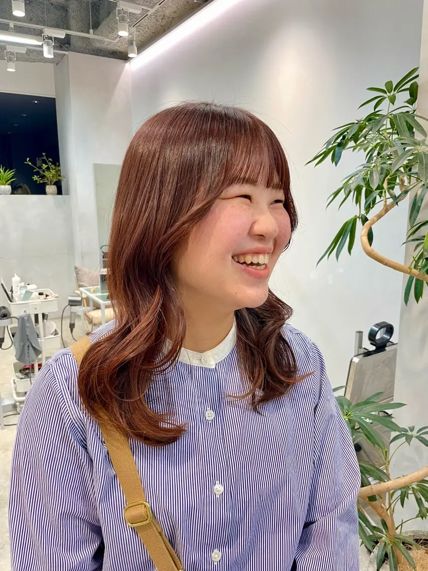 ミディアム 顔周りカット 表参道レイヤーカット 髪質改善山岸季生のヘアスタイル