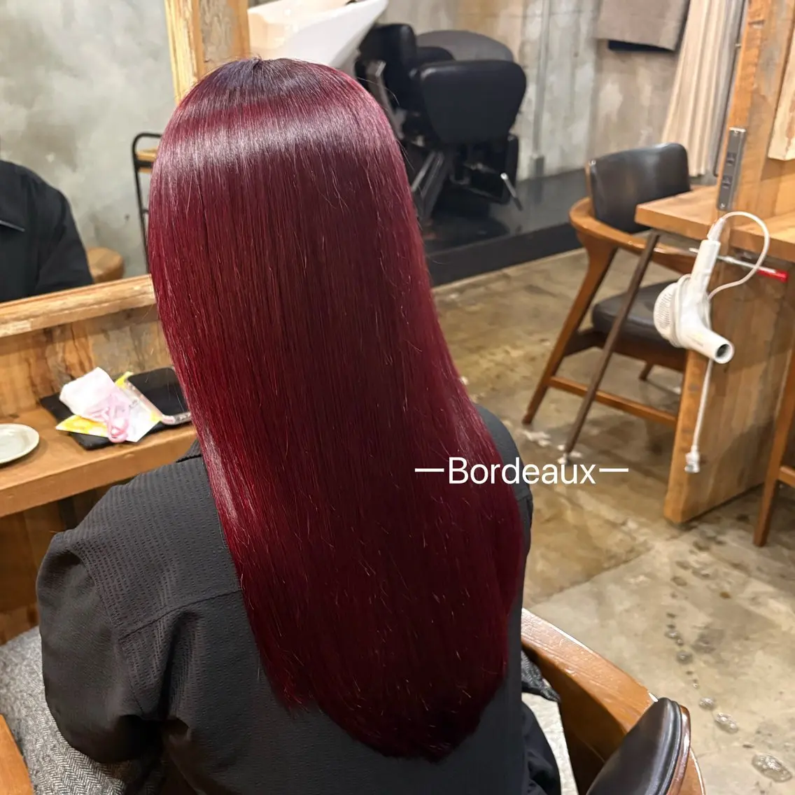 ロング カラー ボルドーカラー ブラウンカラー 透明感カラー レッドカラー レッドブラウン ヘアカラー トリートメント Hina/縮毛矯正/ 髪質改善/艶カラーのヘアスタイル
