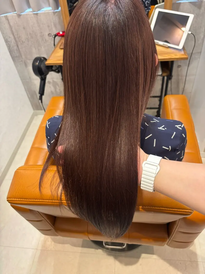 ロング カラー カット ヘアカラー 縮毛矯正 トリートメント 【完全個室】髪質改善 暖色カラー/山崎唯奈のヘアスタイル