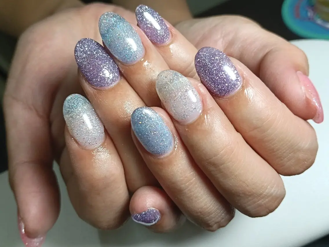 ネイル ハンドネイル 菫Nails🌝 夜間サロンのネイルデザイン