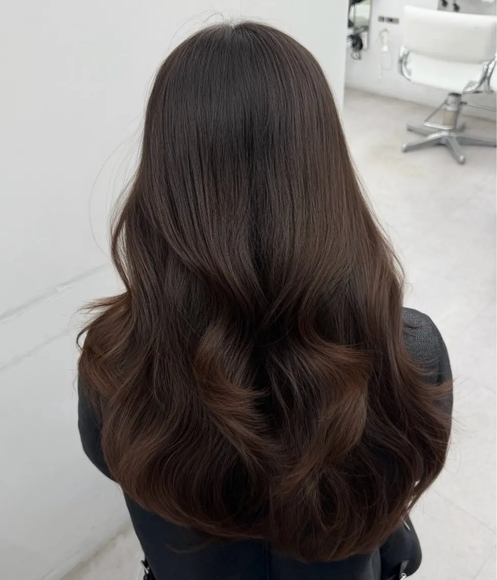 ロング カラー グレージュ カット ヘアカラー トリートメント 韓国ヘア/顔周り ヘアセット/加藤優里のヘアスタイル