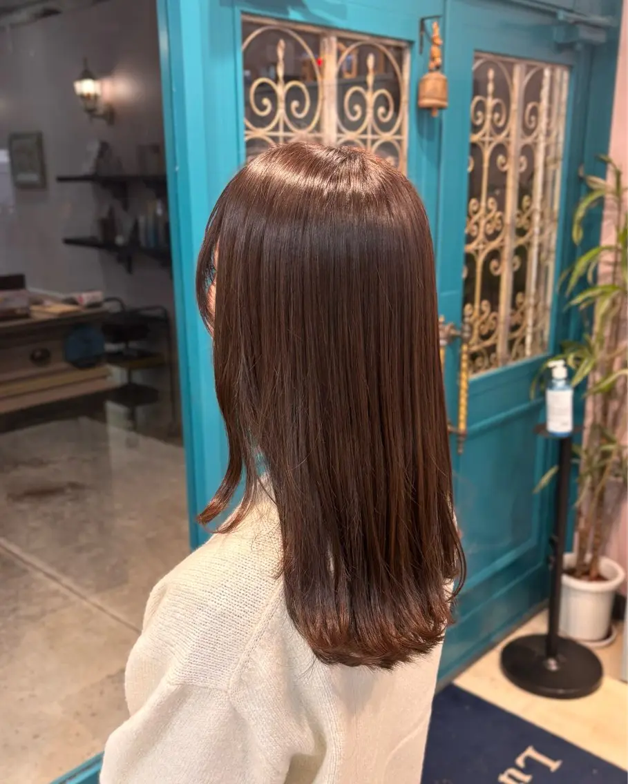 セミロング カラー カット ヘアカラー 🌱なゆみ🌱透明感 /ナチュラル/高宮のヘアスタイル