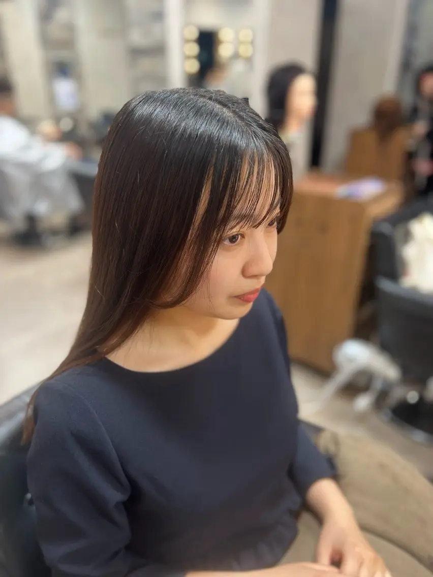 セミロング 顔周りカット RIENS xrea 髪質改善 /ななみのヘアスタイル