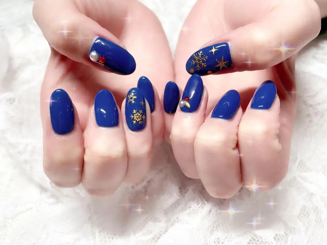 ネイル ワンカラーネイル 冬ネイル ハンドネイル FLARE NAIL フレアネイルのネイルデザイン
