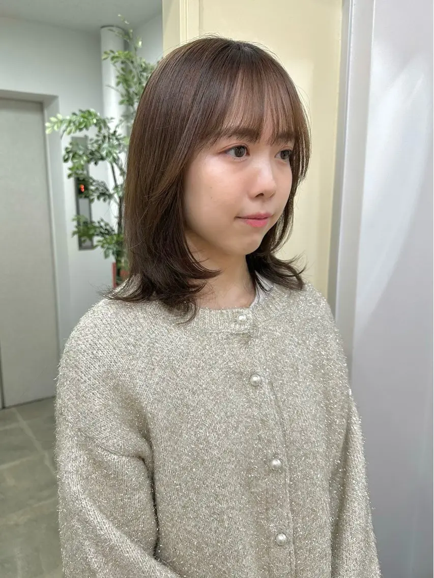 ミディアム レイヤーカット カット ヘアカラー 四日市/レイヤー /似合わせカットのヘアスタイル
