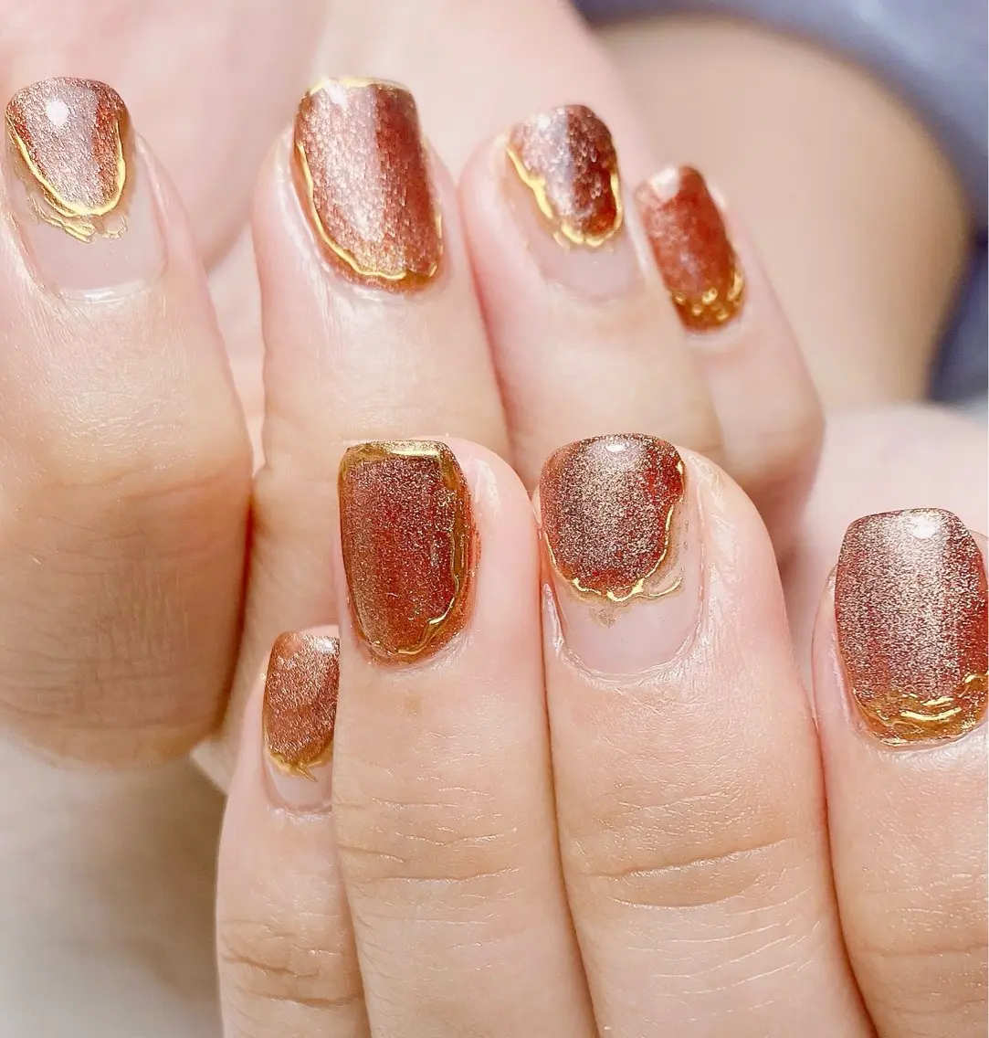 ネイル マグネットネイル ミラーネイル ニュアンスネイル Nail Salon K 🧸美爪育成のネイルデザイン