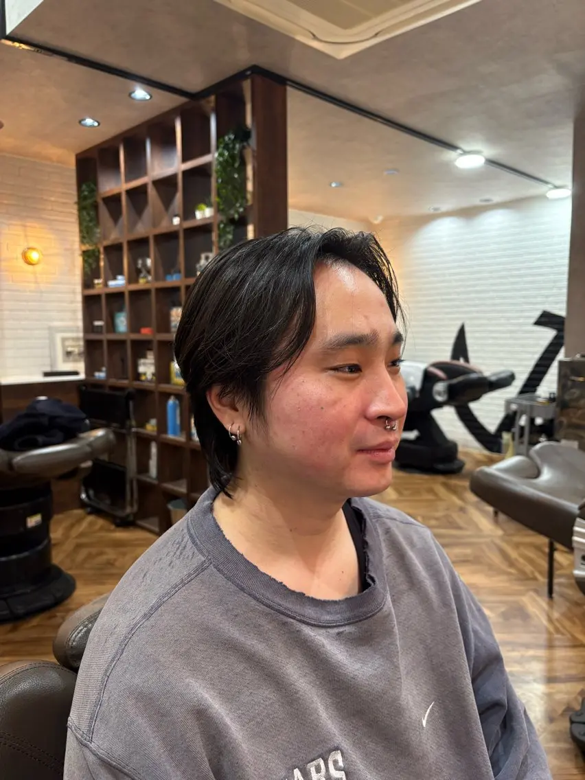 メンズ センターパート メンズウルフカット ウルフカット 那須 正昭のヘアスタイル