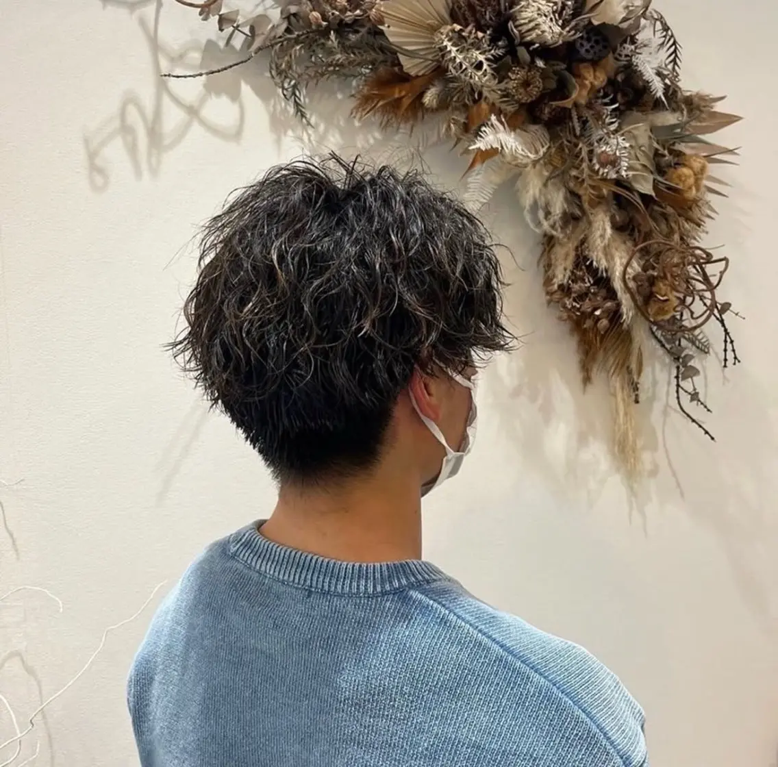 パーマ メンズ マッシュ メンズパーマ 刈り上げ YURA bisou hairのマツエク・マツパデザイン