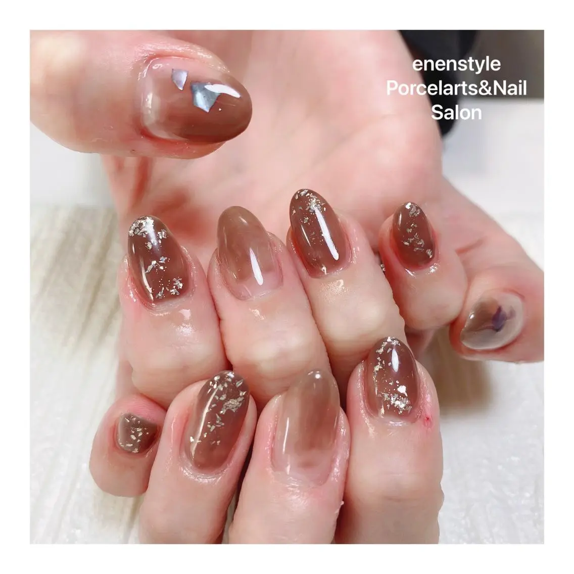 ミディアム ネイル ハンドネイル 🐾enen style 🐾のネイルデザイン
