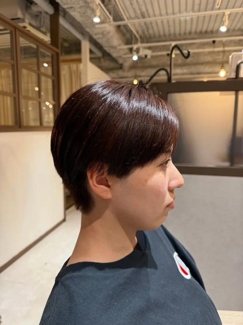 ショート レッドブラウン カット ヘアカラー 🎀 saya 🎀 /ボブ/大阪/ 梅田のヘアスタイル