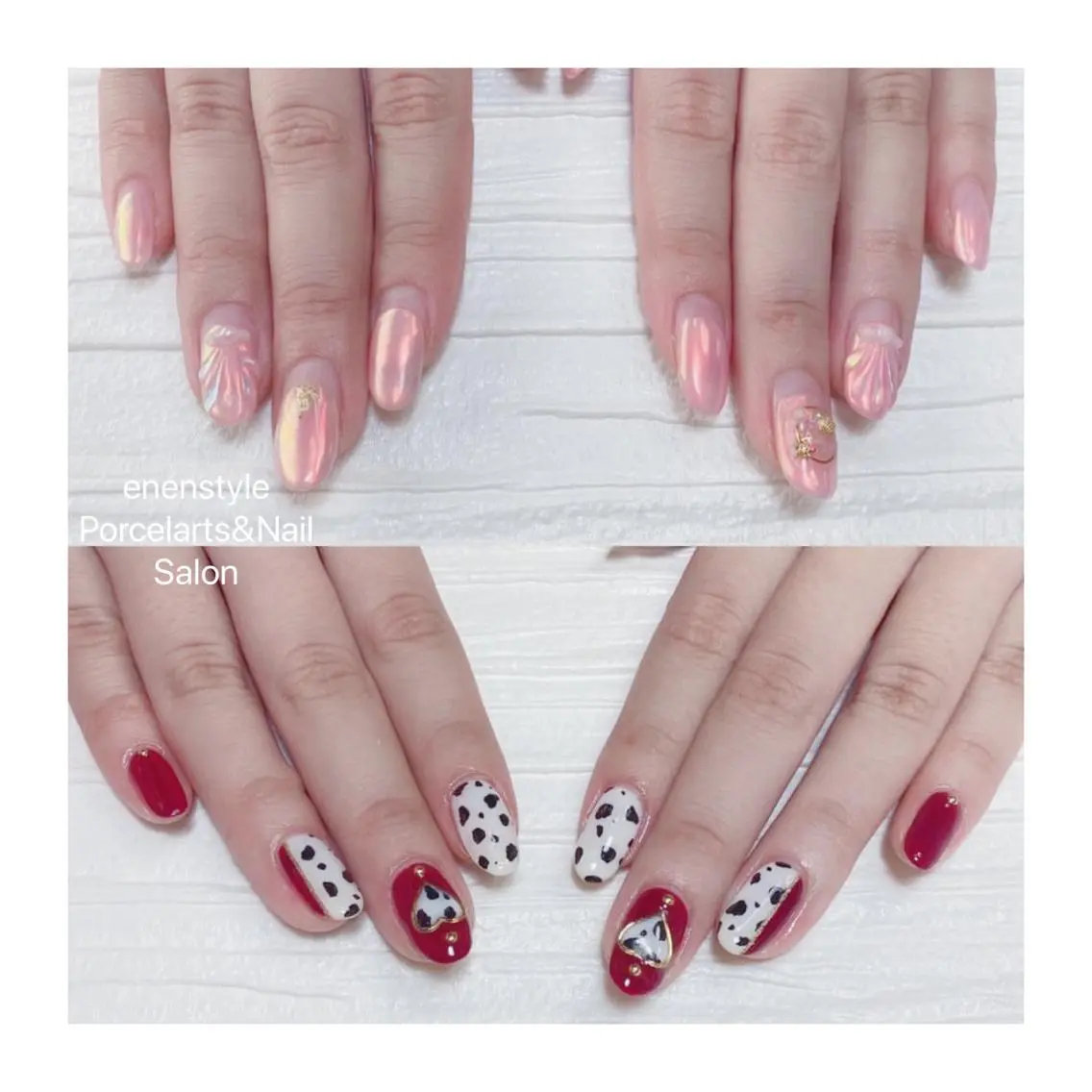 ミディアム ネイル ハンドネイル 🐾enen style 🐾のネイルデザイン