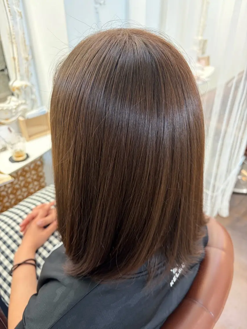 ミディアム カラー ヘアカラー 志村 梨帆のヘアスタイル
