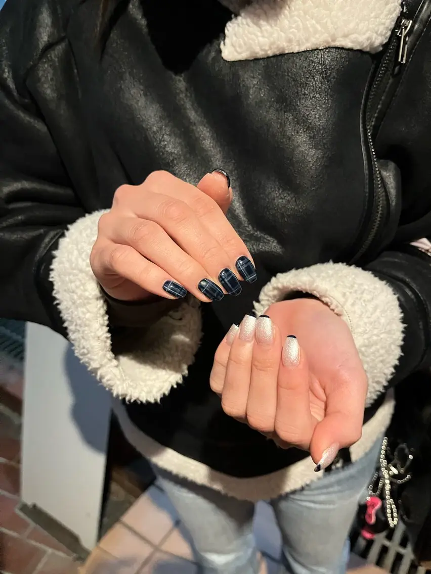 ネイル フレンチネイル ラメ(グリッター) ハンドネイル yuno nail🫧のネイルデザイン