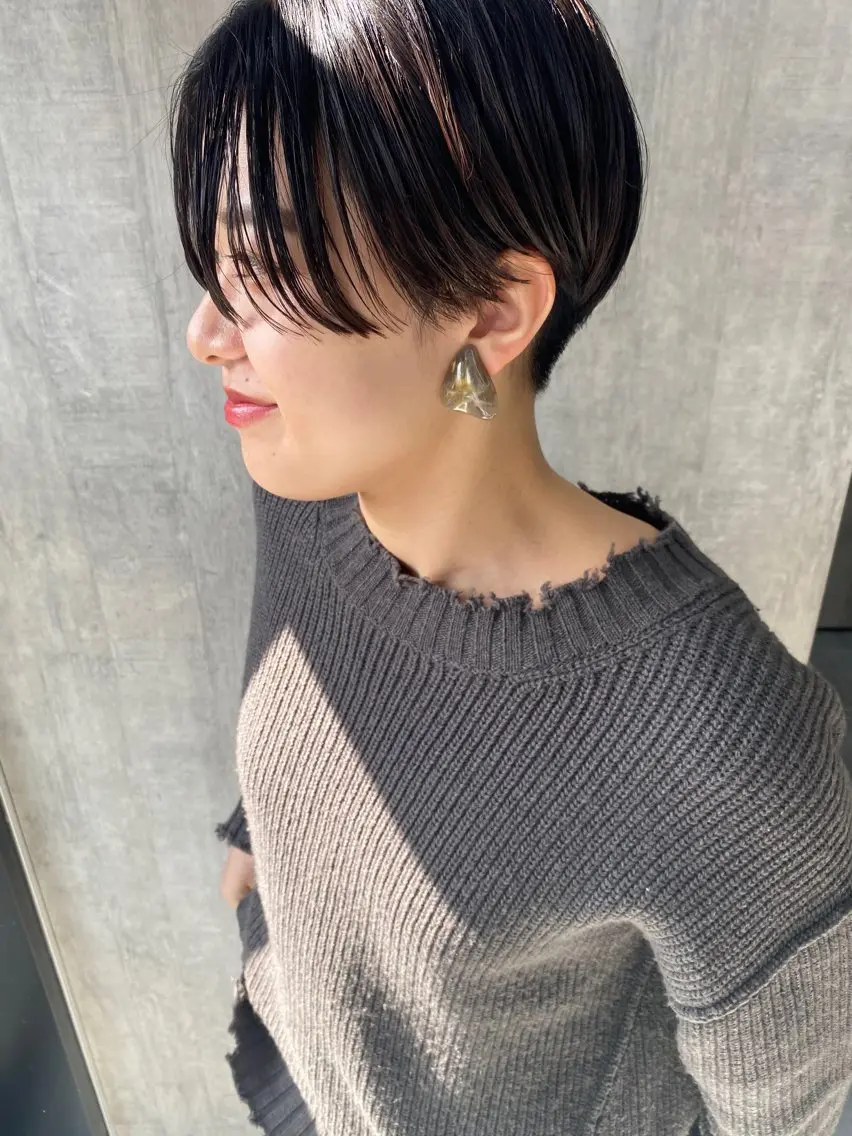 ショート カラー ハンサムショート 透明感カラー ショートヘア カット ヘアカラー トリートメント -福岡博多筑紫口- 大津成美のヘアスタイル