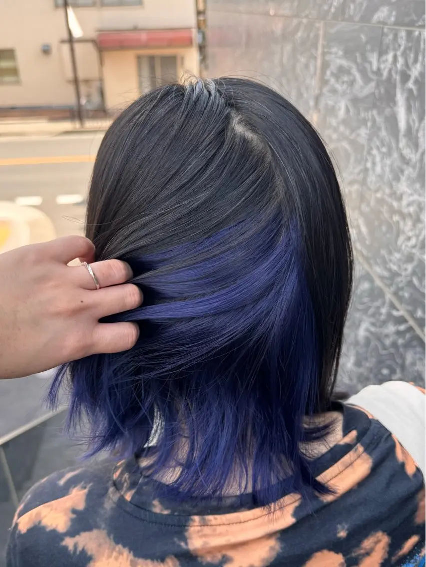 ミディアム カラー ブリーチ インナーカラー パープルカラー .ｒｅｏ 大宮のヘアケア屋さんのヘアスタイル