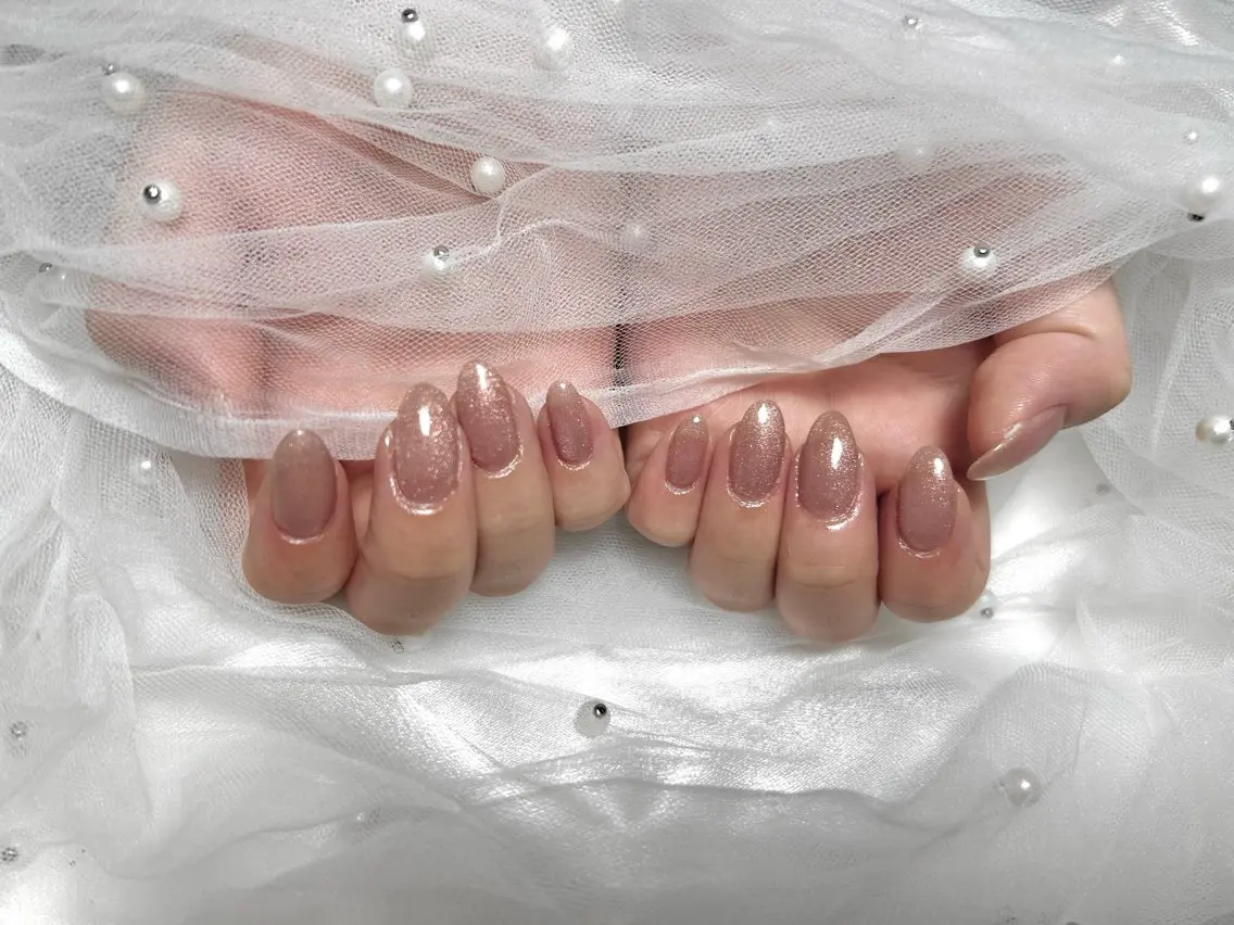ネイル 長さ出し グラデーション 韓国ネイル ラメ(グリッター) ラメグラデーション ハンドネイル M2 BEAUTY アスカのネイルデザイン
