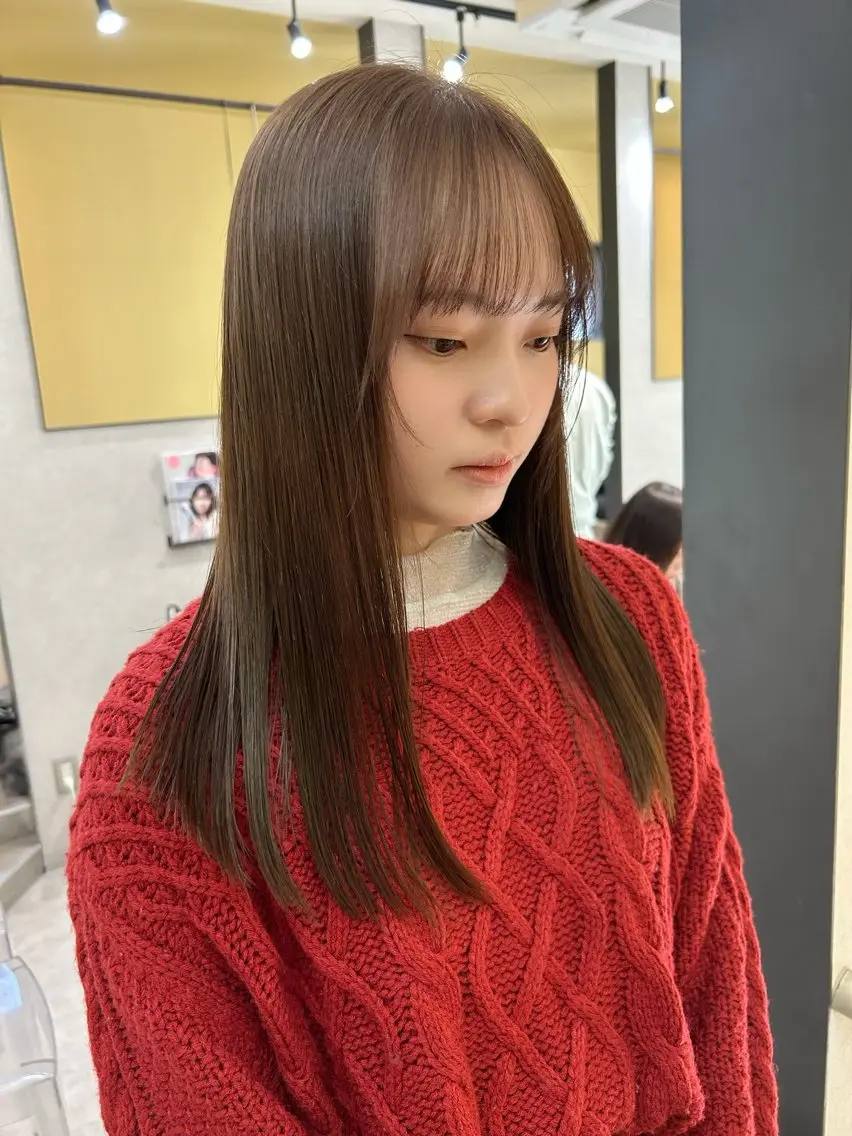 ロング カラー ベージュカラー ブリーチ ダブルカラー ブリーチなしカラー カット ヘアカラー トリートメント hubhair レイヤー/透明感のヘアスタイル