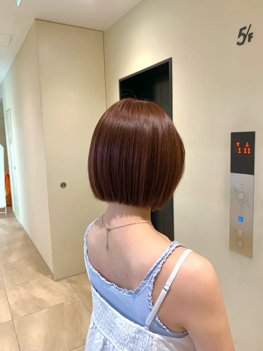 ショート カラー オレンジ ボブ レイヤーカット カット ヘアカラー ヘッドスパ 本格ヘッドスパ🌿 ×ヘア 佐藤のヘアスタイル