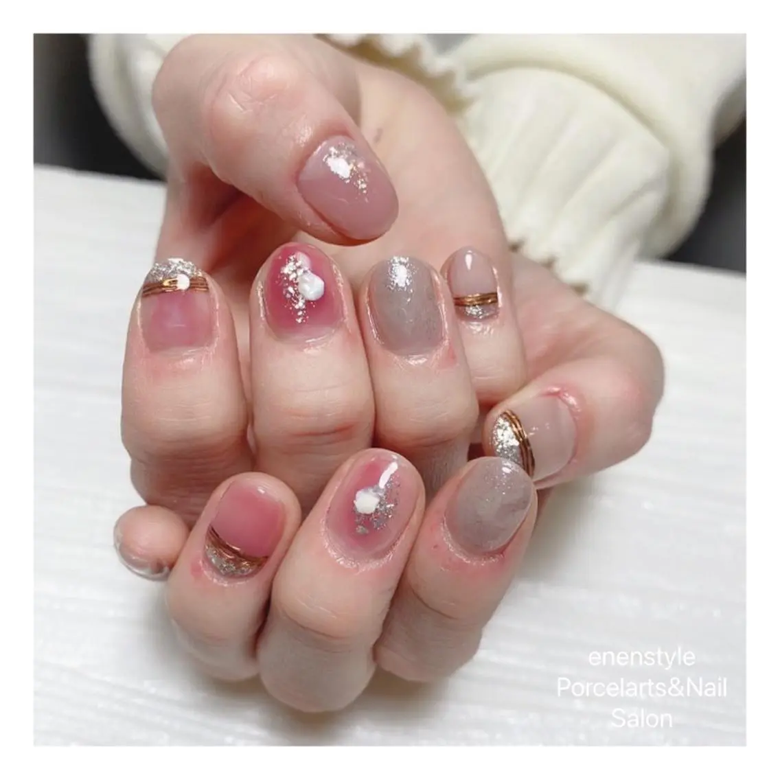 ショート ネイル ハンドネイル 🐾enen style 🐾のネイルデザイン