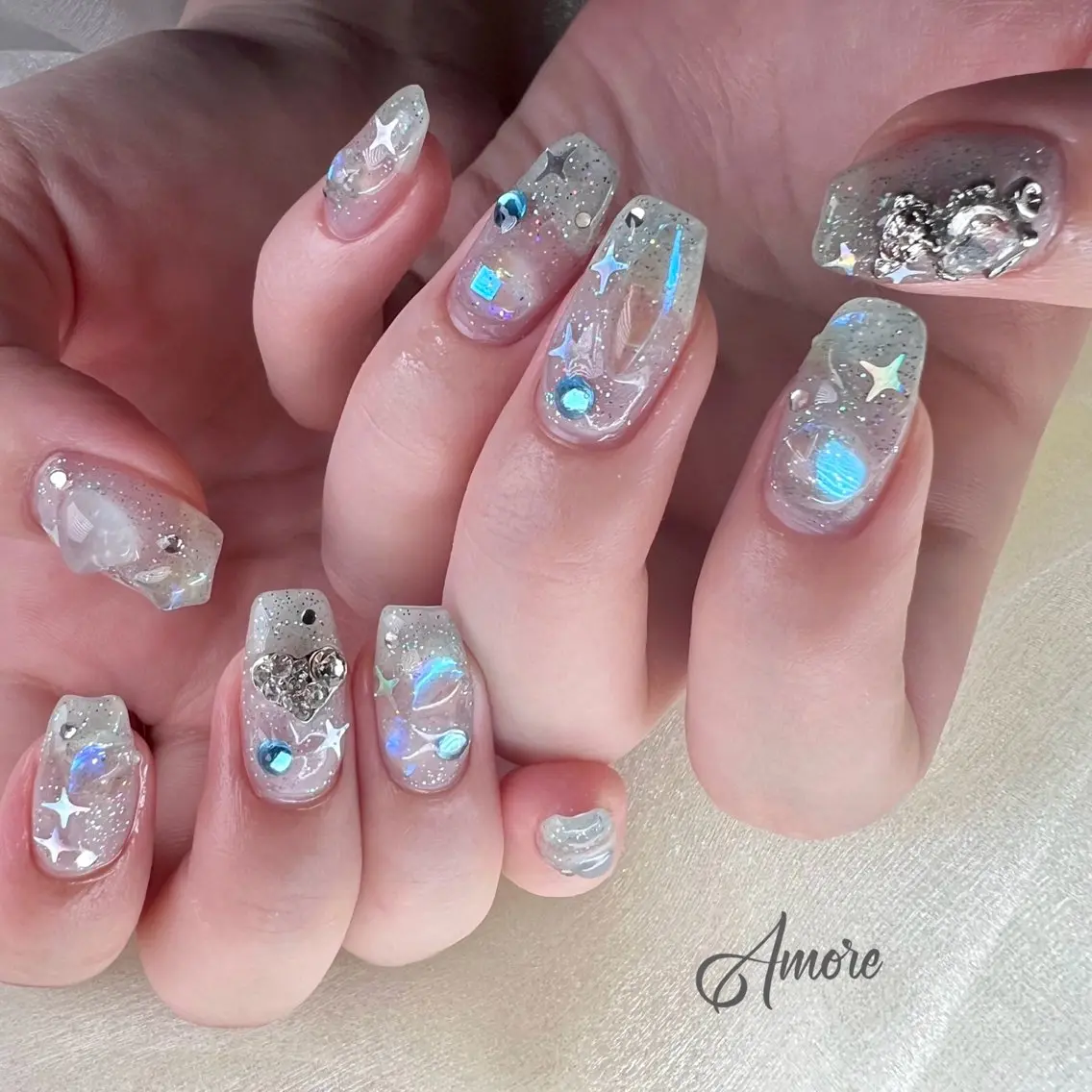 ネイル ジェルネイル 韓国ネイル パラジェル 夏ネイル You kyehwaのネイルデザイン