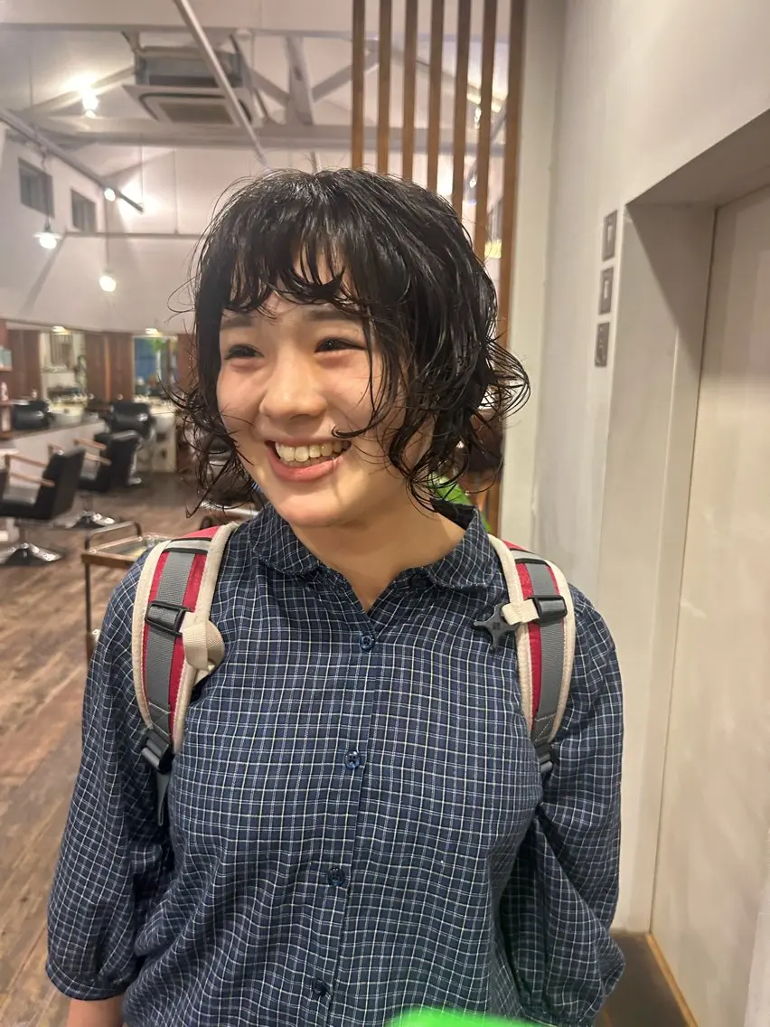 ショート パーマ パーマ MOK大阪梅田店 三ツ國 裕貴のヘアスタイル