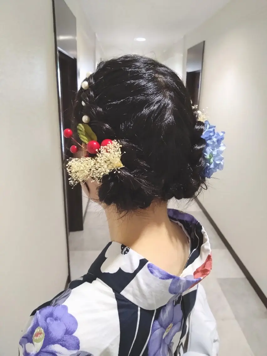セミロング ヘアアレンジ 着付け Hair&Make  Delight*のヘアスタイル