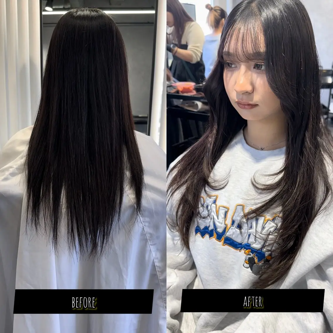 セミロング プルエクステ エクステ レイヤーカット エクステ プルエクステ/透明感 カラー✨KAZUKIのヘアスタイル