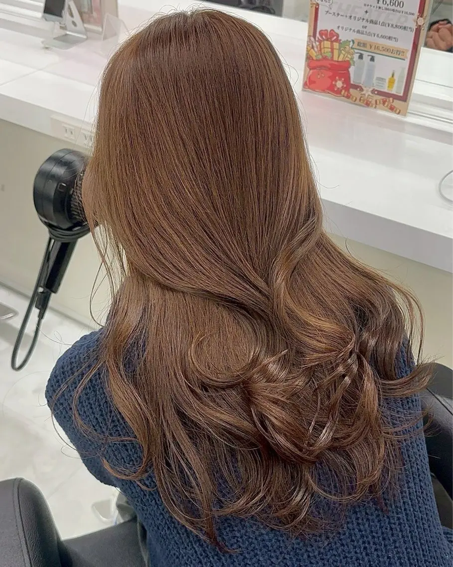 ロング カラー ヘアカラー トリートメント ヘアセット うる艶ワンホン/ HINANO🩶のヘアスタイル