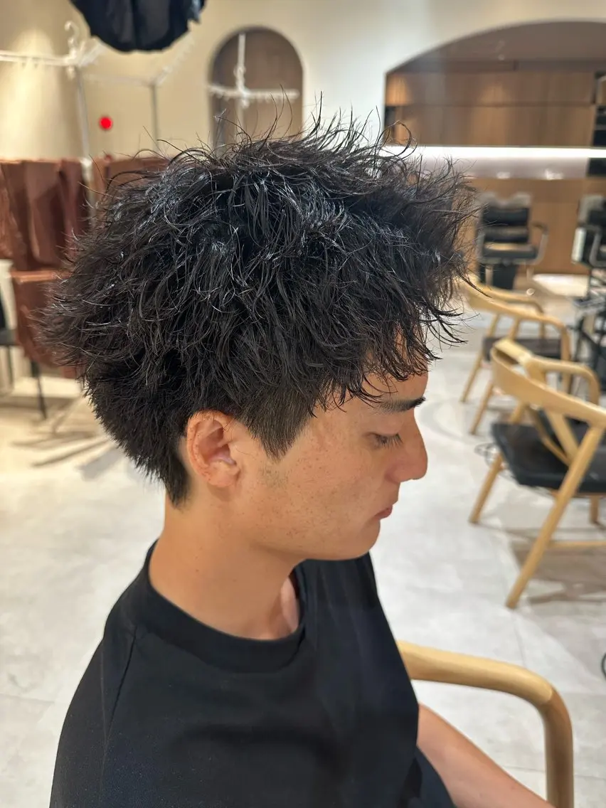 ショート パーマ メンズ メンズパーマ スパイキーショート ショートヘア カット パーマ トリートメント 【パーマの達人】 💎メンズ特化🔥徹のヘアスタイル