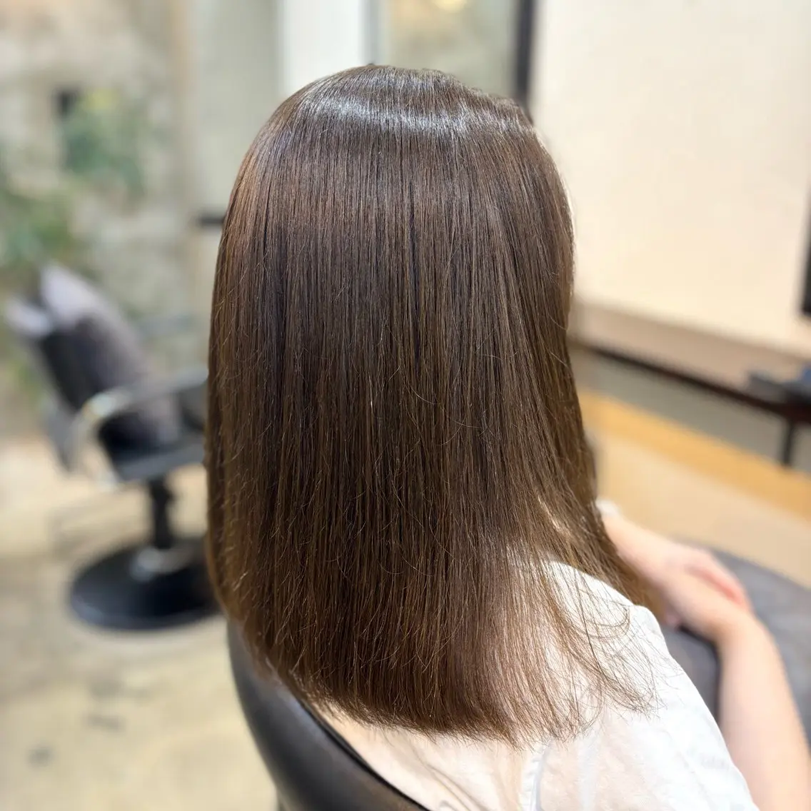 セミロング カラー ベージュカラー オリーブベージュ ヘアカラー トリートメント 艶髪‎カラー🤍 RIKAのヘアスタイル