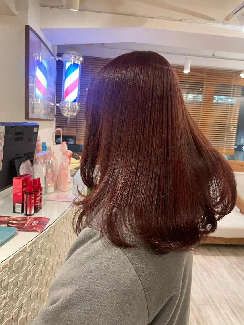 セミロング ピンクブラウン 柔らかメルティ ヘア🩰Yuuhaのヘアスタイル