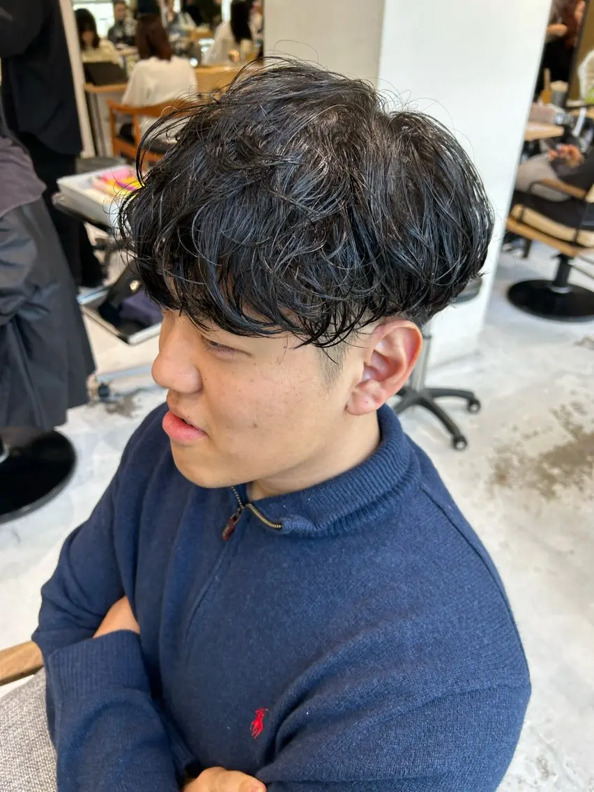 パーマ メンズ カット パーマ メンズ清潔感のプロ 💈メンズパーマ藤田のヘアスタイル