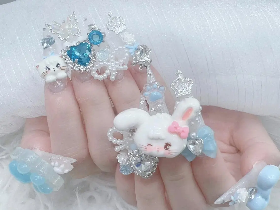 ネイル 成人式 マグネットネイル 大理石ネイル(マーブル) リボン 夏ネイル ハンドネイル MoMoA Nail ネイル長さ出し専門店のネイルデザイン