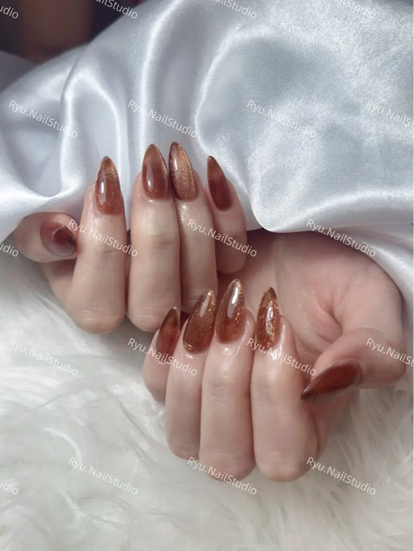 ネイル アートネイル ジェルネイル キラキラネイル ミラーネイル ニュアンスネイル ハンドネイル Ryu nail studioのネイルデザイン