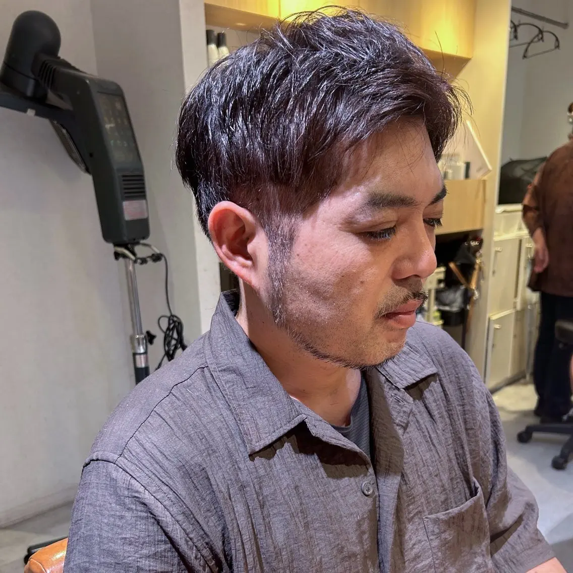 ショート カラー メンズ アップバング カット ヘアカラー 甲斐 瑞稀のヘアスタイル