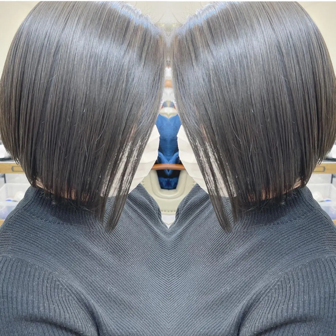 ショート 前下がりボブ ボブ カット ヘアカラー トリートメント H (エイチ) 烏丸御池店のヘアスタイル