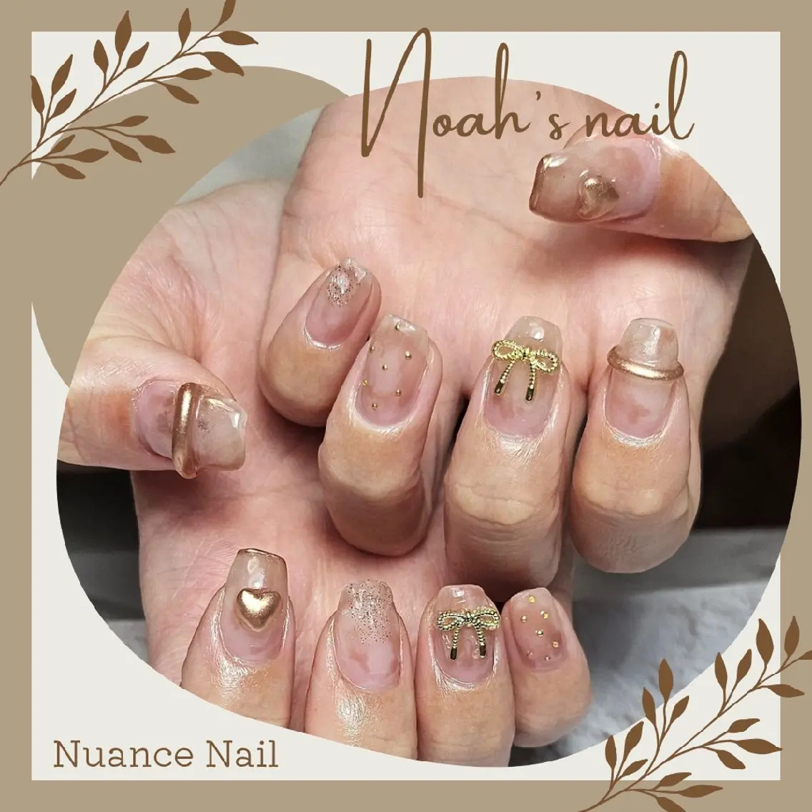 ネイル ハート ミラーネイル Noah'snail   のネイルデザイン