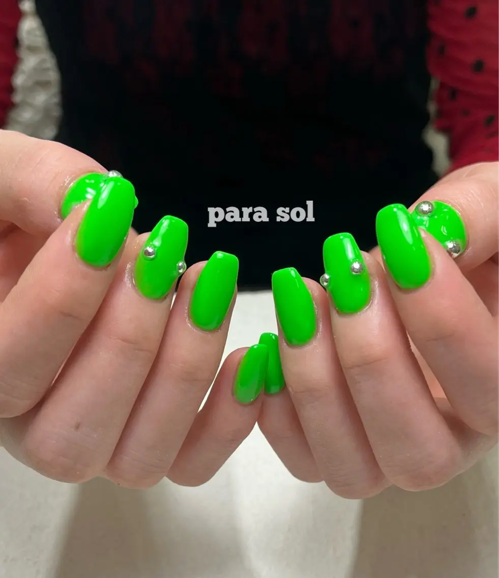 ネイル ジェルネイル キラキラネイル パラジェル シンプルネイル スクエアネイル ハンドネイル フットネイル Para Sol nail Maoのネイルデザイン