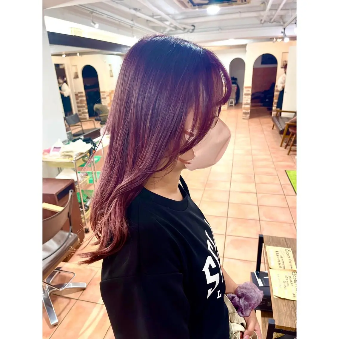 セミロング カラー ヘアアレンジ カット ヘアカラー 🦋エクステ/透明感 カラー🦋宮川莉央のヘアスタイル