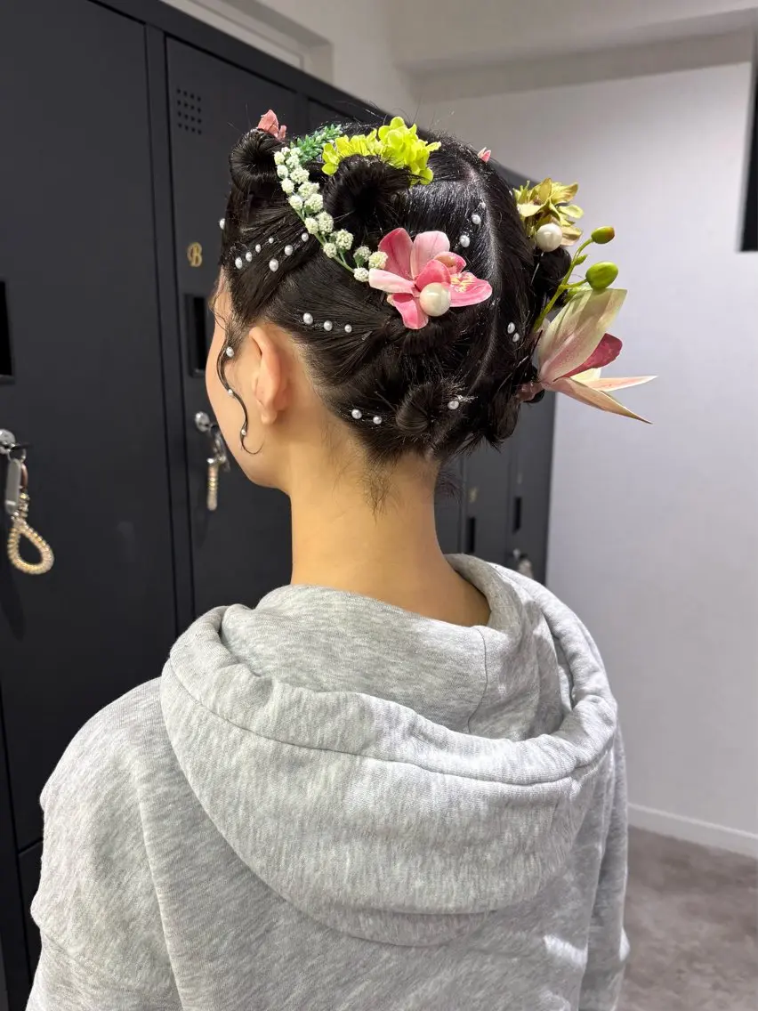 ヘアアレンジ 卒業式のヘアスタイル 着付け 縮毛矯正/エクステ /艶カラー/ひふみのヘアスタイル
