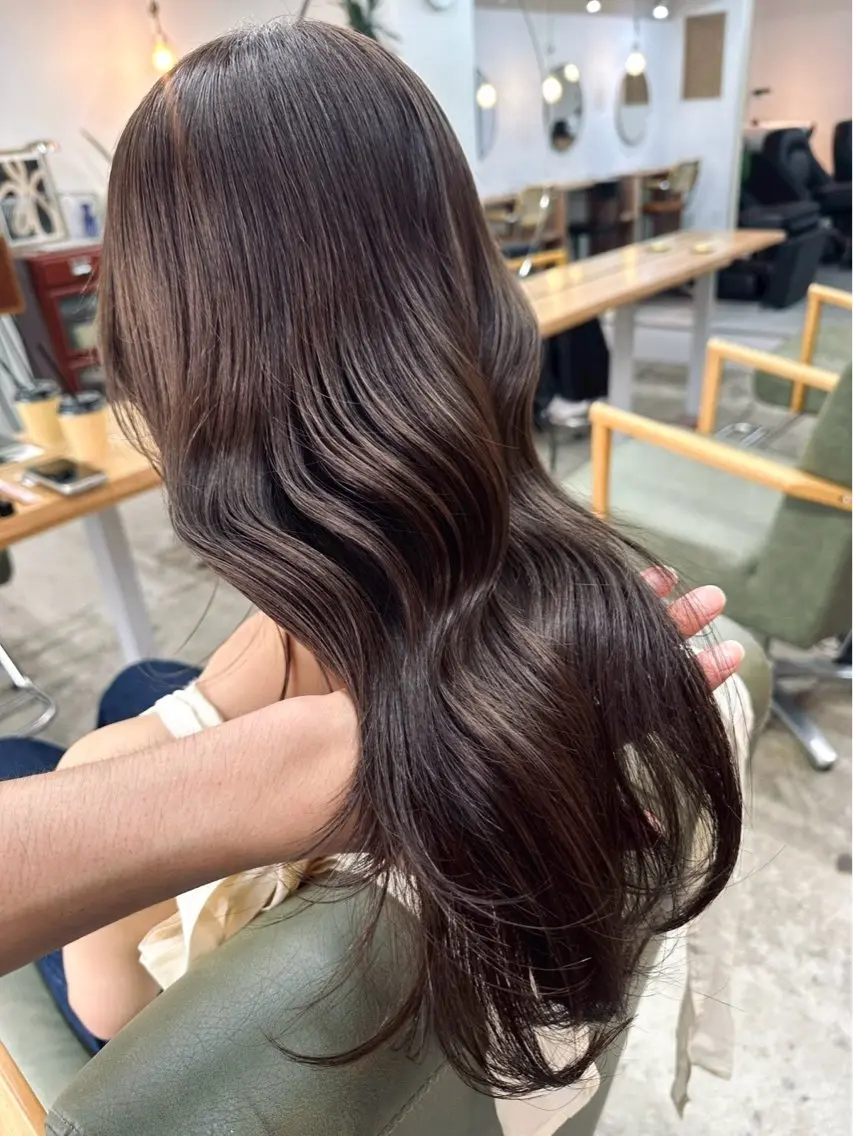 ロング カラー カット ヘアカラー トリートメント まさと/ヘーゼルベー ジュ/レイヤーカットのヘアスタイル