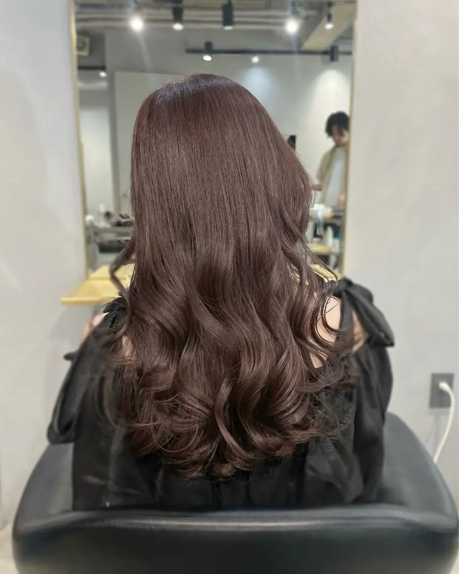 ロング パーマ ヘアカラー トリートメント 【表参道】Ruri デジタルパーマのヘアスタイル