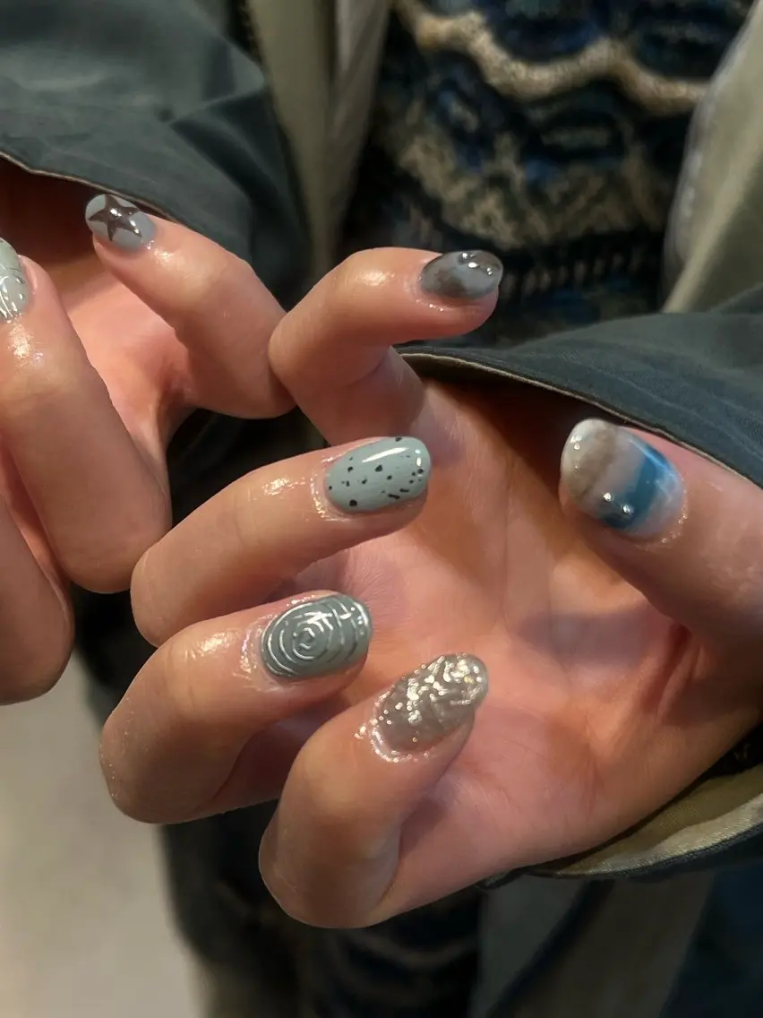 ネイル ハンドネイル Hata nail 🎀個性派ニュアンスのネイルデザイン