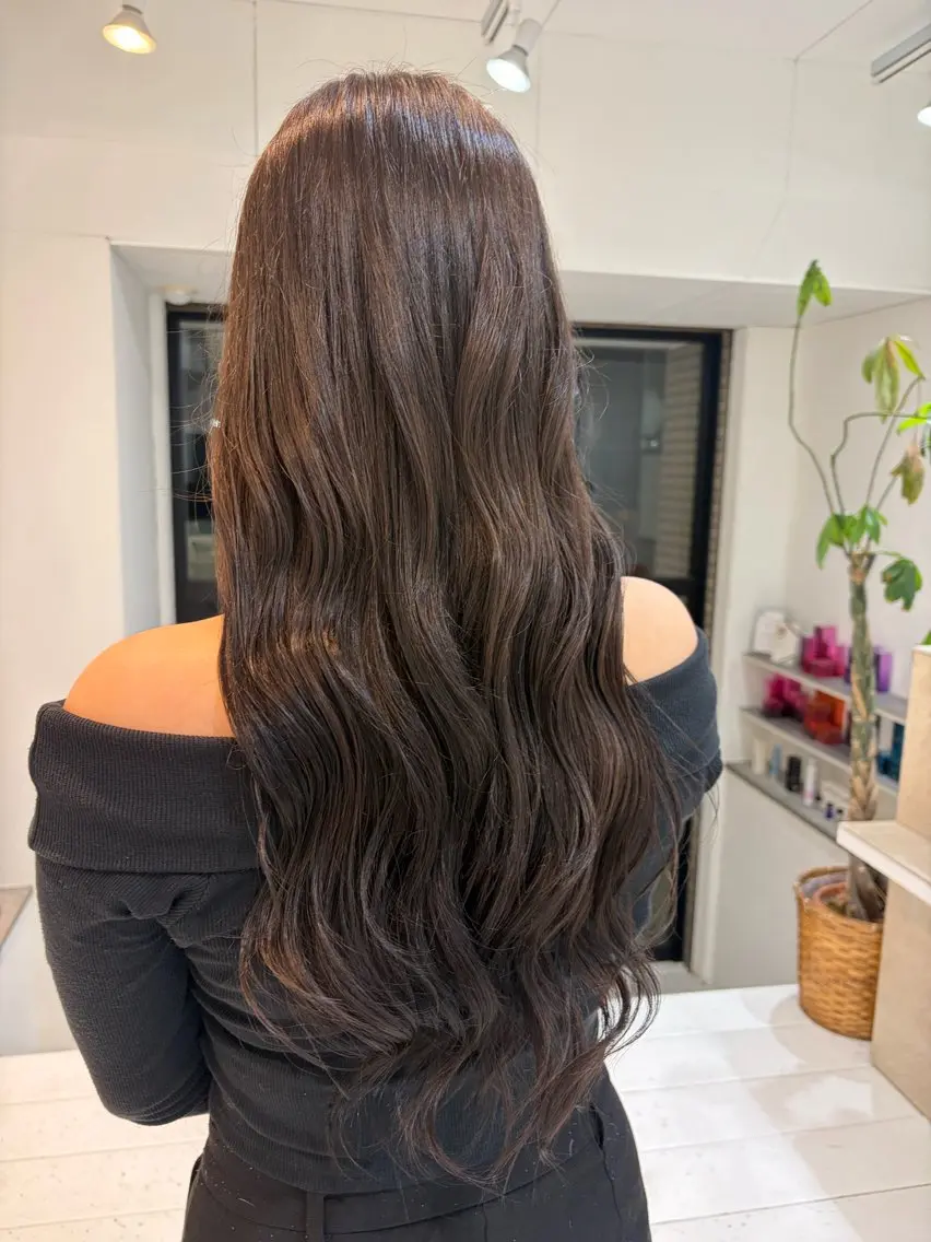 ロング カラー ヘアカラー トリートメント ワンカラー🌙.* 艶カラー/NeNeのヘアスタイル