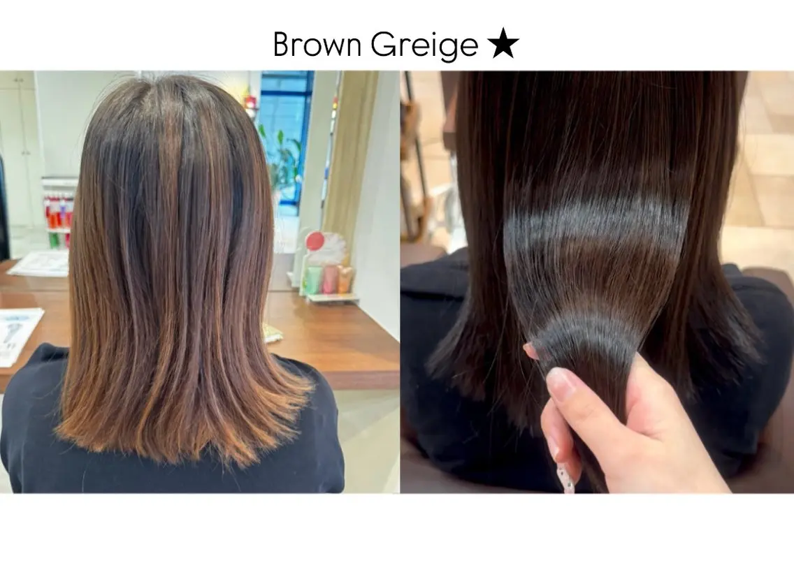 ミディアム ヘアカラー トリートメント ヘッドスパ ヘアセット 韓国風カラー/ 艶感縮毛/莉々加のヘアスタイル
